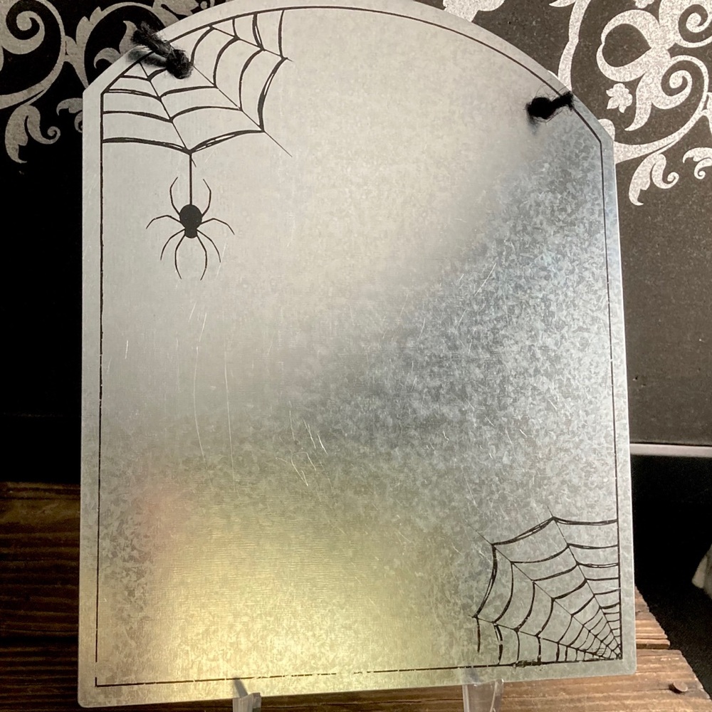 Halloween Galvanized Tombstone Metal Hanging Sign Bulletin Board Memo Board
